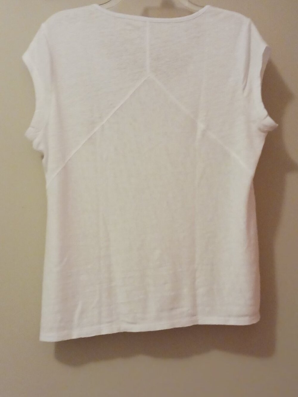 Garnet Hill Organic Linen cap- sleeve tee - Picture 2 of 9